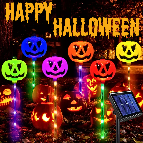 Solar Pumpkin Stake Lights