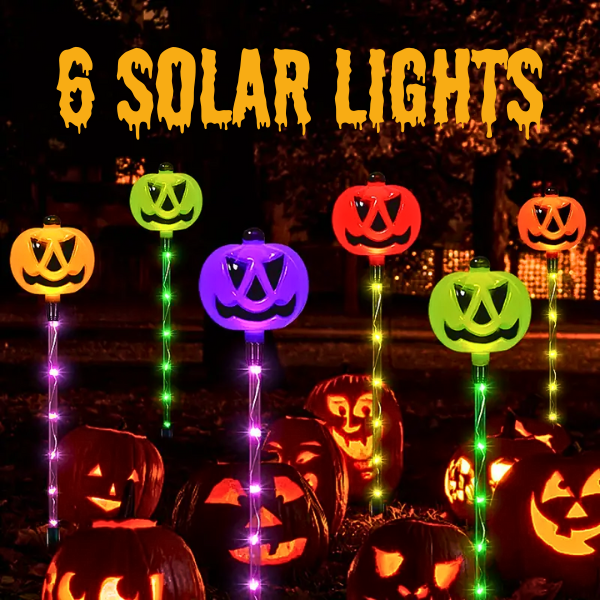 Solar Pumpkin Stake Lights