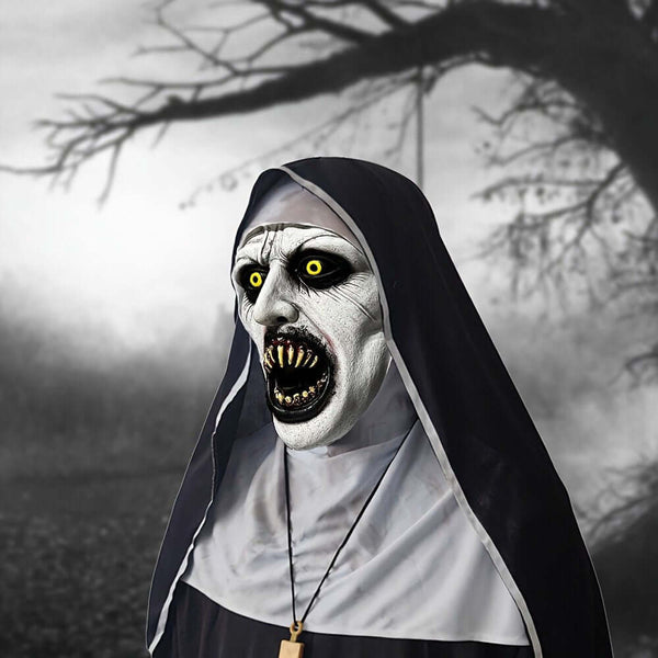 🎃Spooky Qualteus Nun Halloween Mask Latex Handwashable Cosplay Costume Accessory