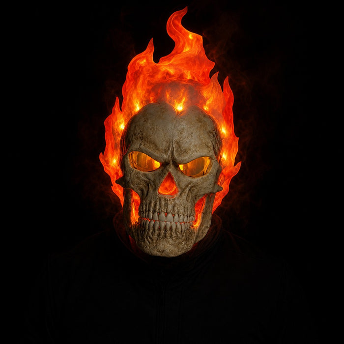 Wrathfire mask glowing in the dark